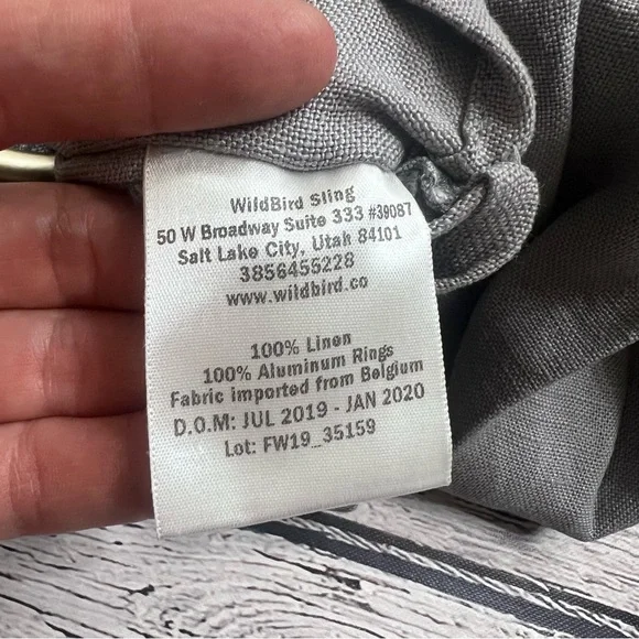 Wildbird Linen Owl Black Gray Ring Sling - Picture 7 of 8